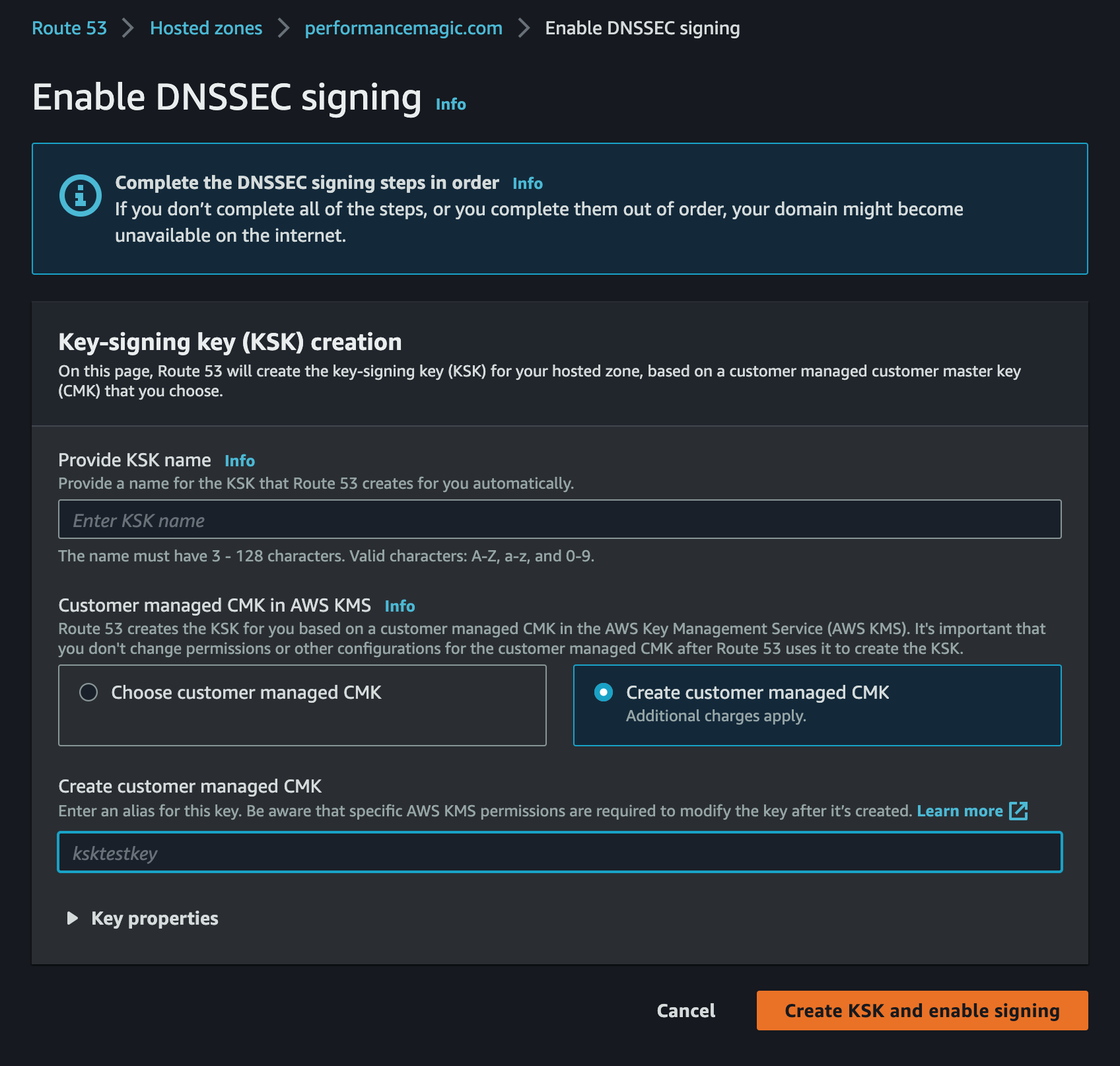 Start by creating your key signing key